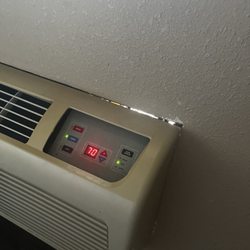 Light from outside around the heat/ac unit