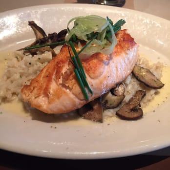 Cafe Bistro at Nordstrom - Roasted salmon and herbed mushroom risotto - New American Near Me - Irvine, California