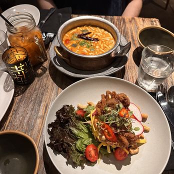 Up Thai - Soft shell crab with mango and Tom Yum Soup - Thai Near Me - New York, New York Up Thai - Soft shell crab with mango and Tom Yum Soup - Thai Near Me - New York, New York