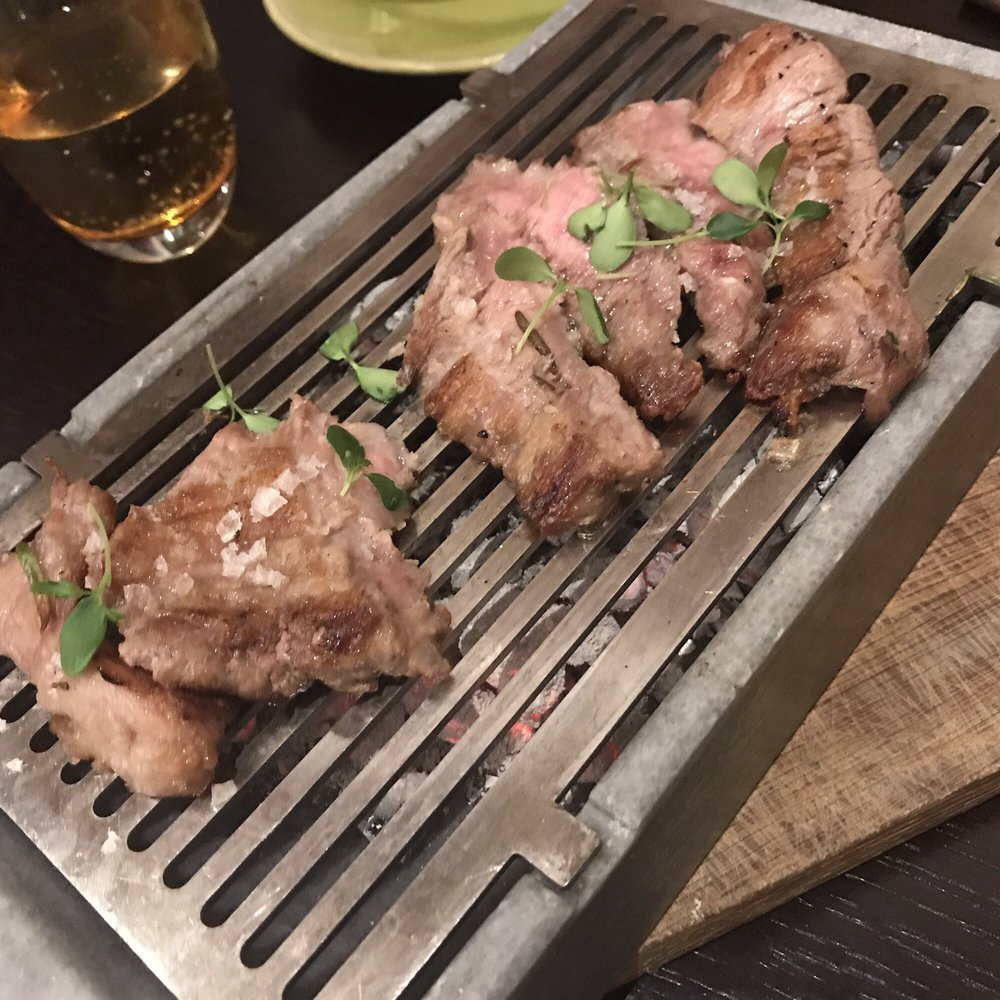 Tapas Bar - Pork neck cooked just right - ask them to go super light on the salt (or control how much you want to put on these) - Tapas Bars Near Me - Capdepera, PM Tapas Bar - Pork neck cooked just right - ask them to go super light on the salt (or control how much you want to put on these) - Tapas Bars Near Me - Capdepera, PM