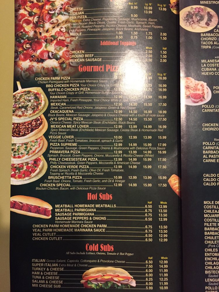 Jv's Pizza & Mexican Restaurant