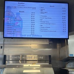 White House Corner Store - Breakfast menu.