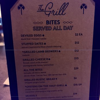 The Grill - Bites menu at the bar - American Near Me - Washington, DC, District of Columbia The Grill - Bites menu at the bar - American Near Me - Washington, DC, District of Columbia