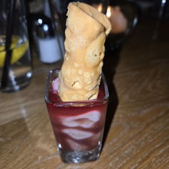 Seasons 52 - Raspberry Chocolate Chip Cannoli Mini - New American Near Me - Albuquerque, New Mexico