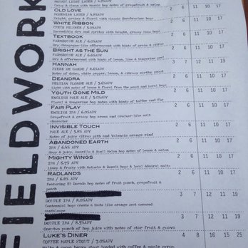 Fieldwork - Menu out of double IPAs :( - Beer Bar Near Me - San Mateo, California