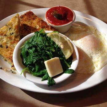 Dancing Tomato Caffé - Polenta, Eggs and Spinach - Italian Near Me - Yuba City, California Dancing Tomato Caffé - Polenta, Eggs and Spinach - Italian Near Me - Yuba City, California