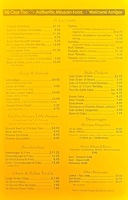 Menu photo 2 MiCasa Too Reno, NV