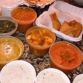Himalayan Heritage Restaurant - - Two order of Samosas - Aloo Kauli  - Chana masala - Tarka Daal - Chicken tikka masala  - Saag Paneer - Garlic Naan bread  -  Mango Lassi - Indian Near Me - Washington, DC, District of Columbia