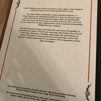 Mama - A background of MAMA Oakland on their menu. - Italian Near Me - Oakland, California Mama - A background of MAMA Oakland on their menu. - Italian Near Me - Oakland, California