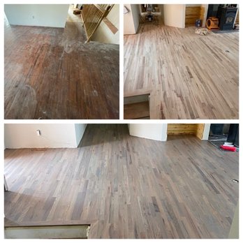 Uptown Flooring - Before/sanded/finished floor at the bottom. - Flooring Near Me Uptown Flooring - Before/sanded/finished floor at the bottom. - Flooring Near Me