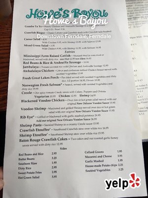 Menu photo 6 Howe's Bayou Ferndale, MI