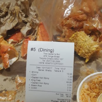 The Captain's Boil - Only thing left was the bill... - Seafood Near Me - Toronto, Ontario The Captain's Boil - Only thing left was the bill... - Seafood Near Me - Toronto, Ontario