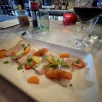 Tar & Roses - Yellowtail Crudo - New American Near Me - Santa Monica, California Tar & Roses - Yellowtail Crudo - New American Near Me - Santa Monica, California