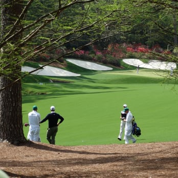 Masters Tournament - Adam Scott approaching the 13th green with Aussie amature Oliver Goss - Golf Near Me - Augusta, Georgia Masters Tournament - Adam Scott approaching the 13th green with Aussie amature Oliver Goss - Golf Near Me - Augusta, Georgia