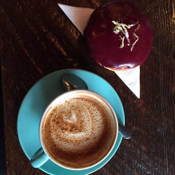 49th Parallel Coffee - Small latte and blueberry lavender doughnut - Cafes Near Me - Vancouver, British Columbia 49th Parallel Coffee - Small latte and blueberry lavender doughnut - Cafes Near Me - Vancouver, British Columbia