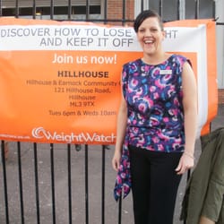 Weightwatchers at Hillhouse - Me & my banner for the Hillhouse meetings