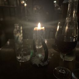 Candle and wine