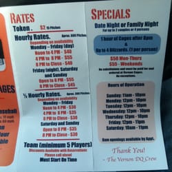Vernon Cages - Prices, very reasonable $2 for 15 pitches, can't beat that!
