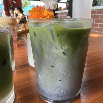 Between Us - Iced Black Sesame Latte with a shot of Matcha - Breakfast & Brunch Near Me - San Diego, California Between Us - Iced Black Sesame Latte with a shot of Matcha - Breakfast & Brunch Near Me - San Diego, California