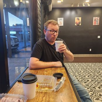 Jerusalem Roastery - Bought the knafeh next door at the market and brought it to the café to enjoy with our tea. - Candy Stores Near Me - Garden Grove, California