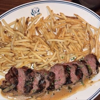 Kirkwood - Steak Frites   Prime Bavette Steak, Brandy Peppercorn Cream Sauce, and Fries - American Near Me - Houston, Texas