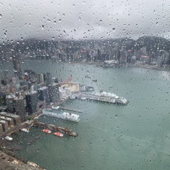 龍璽酒家 - View of harbor on a rainy day - Cantonese Near Me - Hong Kong, HK