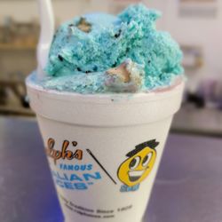 Ralph's Italian Ices & Ice Cream - Medium cup of Cookies & cream and black raspberry favors