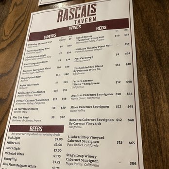 Rascals Tavern - Menu - Bars Near Me - Greensboro, North Carolina