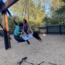 Folsom Kids Play Park - Flying in circles on the tire swing!