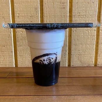 Half & Half Tea Express - iced milk with grass jelly and boba - Juice Bars & Smoothies Near Me - Monterey Park, California Half & Half Tea Express - iced milk with grass jelly and boba - Juice Bars & Smoothies Near Me - Monterey Park, California