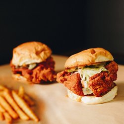 Main Chick Hot Chicken - This is how the sandwich is supposed to look and how it has always looked when I've ordered I the past.