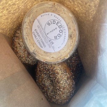 Sidedoor Bagel - A great start to my Saturday trying the new everything chili crisp schmear! - Bagels Near Me - Indianapolis, Indiana Sidedoor Bagel - A great start to my Saturday trying the new everything chili crisp schmear! - Bagels Near Me - Indianapolis, Indiana