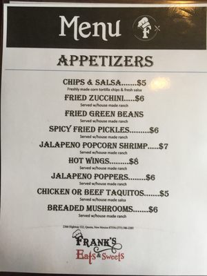 Menu photo 3 Frank's Eats and Sweets Questa, NM