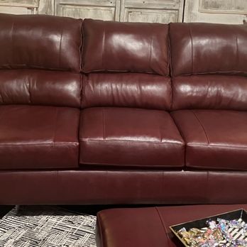 Mary O'Neill's - Top grain Leather Sofa in red made in USA 685.00 www . waxhaw furniture .com - Irish Near Me - Waxhaw, North Carolina Mary O'Neill's - Top grain Leather Sofa in red made in USA 685.00 www . waxhaw furniture .com - Irish Near Me - Waxhaw, North Carolina
