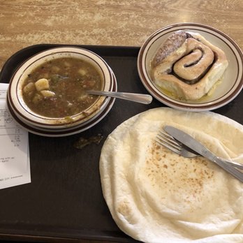 Frontier - Green Chile Stew And Frontier Sweet Roll - Mexican Near Me - Albuquerque, New Mexico