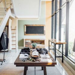 CutnScrew - The coffee table, chalkboard frame and the slab were handmade as well