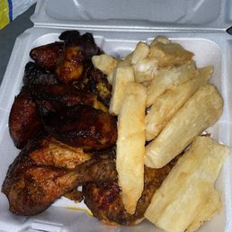 Half Chicken Dark with Plaintain and Yuca
