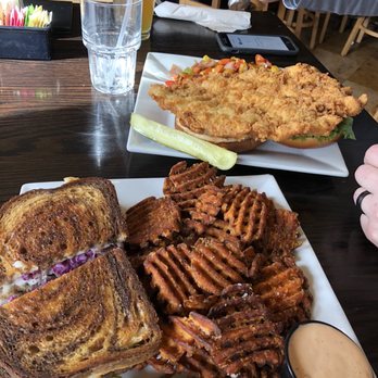 Fire By The Monon - The Greuben Sandwich and Hoosier Breaded Pork Tenderloin Sandwich - American Near Me - Indianapolis, Indiana