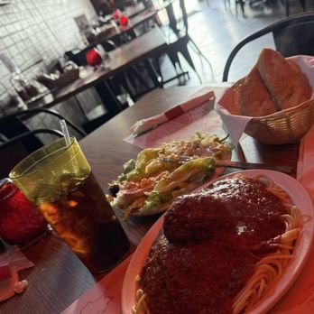 Rosario's Italian Restaurant - Spaghetti lunch special with Meatball and a Salad - Italian Near Me - Carson, California Rosario's Italian Restaurant - Spaghetti lunch special with Meatball and a Salad - Italian Near Me - Carson, California