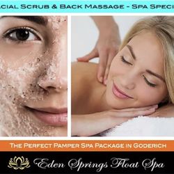 Eden Springs Float Spa - Eden Springs Float Spa - FACIAL SCRUB & BACK MASSAGE (Visit our Website for Combo Specials)