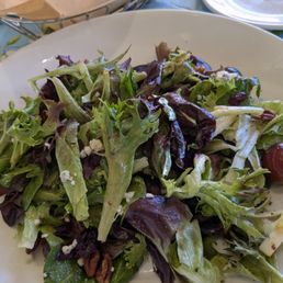 Greek Greens Red Grapes / Apples / Onions / Pecans / Cranberries / Gorgonzola or Feta / Dijon Mustard Vinaigrett Greek Greens Red Grapes / Apples / Onions / Pecans / Cranberries / Gorgonzola or Feta / Dijon Mustard Vinaigrett