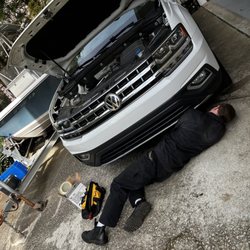 Midlands Volkswagen of Columbia - Tech in my driveway, attempting to fix the problem.