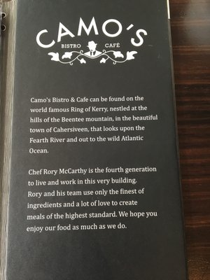 Cahersiveen Restaurants | Camo's by null