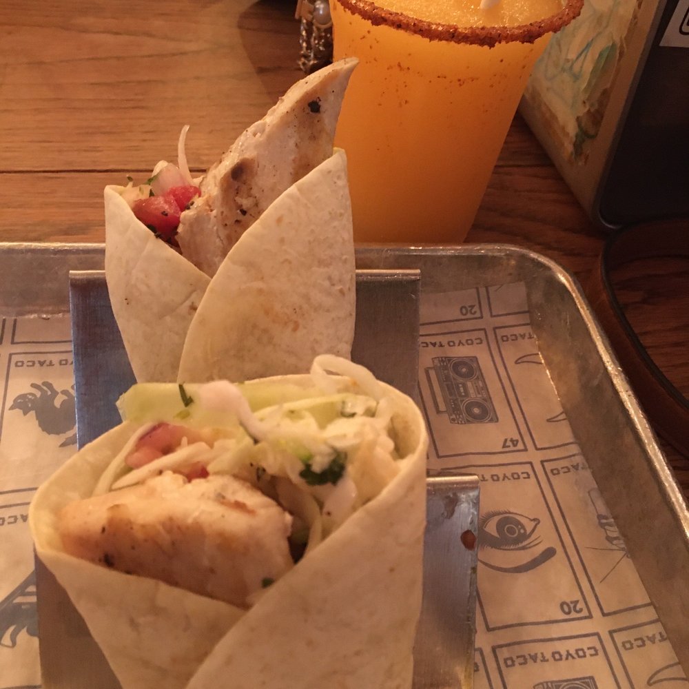 Coyo Taco - Pescado tacos with a blood orange margarita - Mexican Near Me - Miami, Florida Coyo Taco - Pescado tacos with a blood orange margarita - Mexican Near Me - Miami, Florida