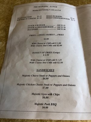 Menu photo 5 Majestic Lunch Pittston, PA
