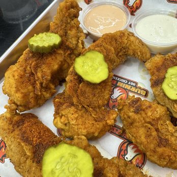 Burnin Bird Hot Chicken - 5 Piece Jumbo Tenders - Chicken Shop Near Me - Washington, DC, District of Columbia Burnin Bird Hot Chicken - 5 Piece Jumbo Tenders - Chicken Shop Near Me - Washington, DC, District of Columbia