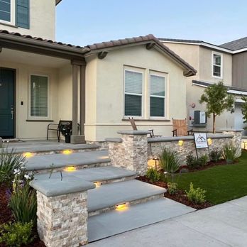 Valley Remodel & Construction - Stacked stone compliments these extra wide entry steps and front porch - Landscape Architects or Designers Near Me - Santa Clarita, California Valley Remodel & Construction - Stacked stone compliments these extra wide entry steps and front porch - Landscape Architects or Designers Near Me - Santa Clarita, California