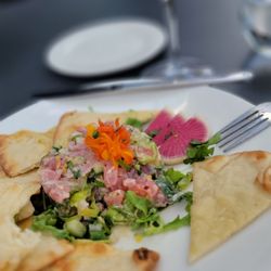 Tuna tartare, Chardonnay