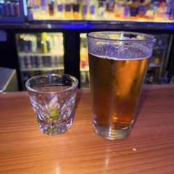 Boneyard IPA and shot of spirit water.