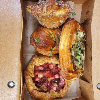 Moonbelly Bakery - Cardamon bun, garlic knot, strawberry rhubarb galette and mushroom guyere tart - Bakeries Near Me - Sacramento, California Moonbelly Bakery - Cardamon bun, garlic knot, strawberry rhubarb galette and mushroom guyere tart - Bakeries Near Me - Sacramento, California